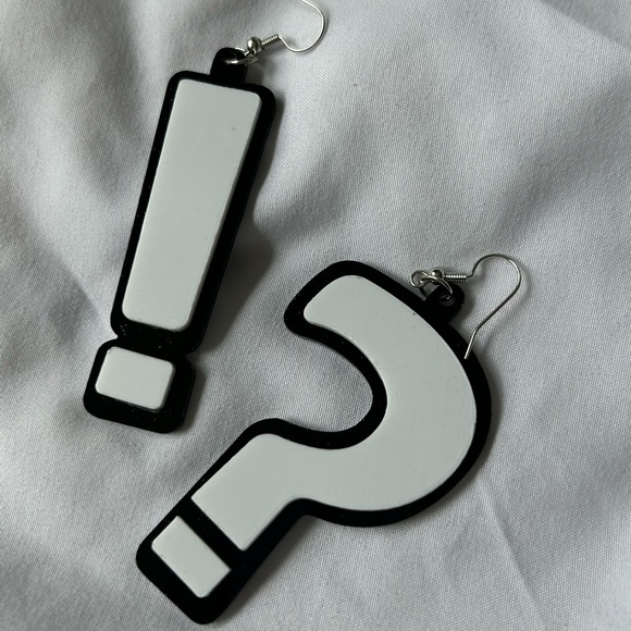 Question Mark/Exclamation Point Drop Earrings - Picture 1 of 4